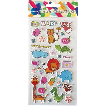 Decoration stickers Puffy 23x30mm &20x35mm (sheet size 19x10cm) (assorted)