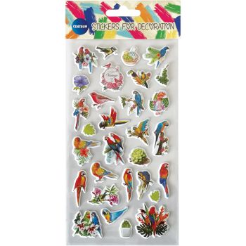 Decoration stickers Puffy 23x30mm &20x35mm (sheet size 19x10cm) BIRDS