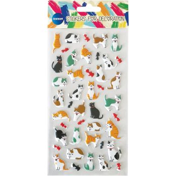 Decoration stickers Puffy 23x30mm &20x35mm (sheet size 19x10cm) CATS