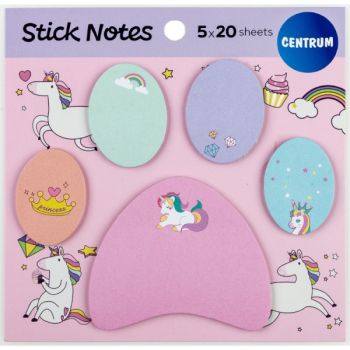 Paper index notes 5cards x20sh. 37x27mm &70x60mm UNICORN