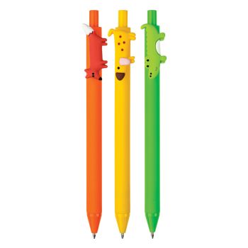 Ball pen retractable blue ink 0.7mm LONG ANIMALS - 1 Piece
