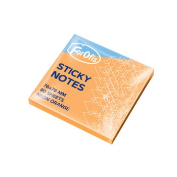 Stick notes 76x76mm 80sh NEON ORANGE