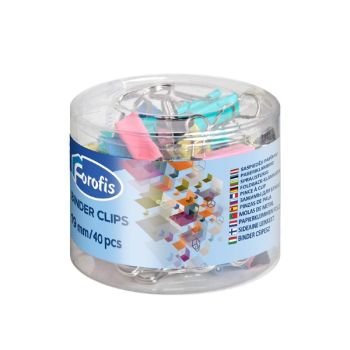 Binder clips 19mm colored 40pcs