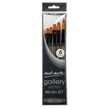 Gallery Series Paint Brush Set - Acrylic 6pc   - Mont Marte 