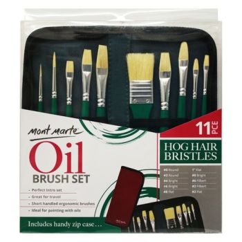 Oil Brush Set 11 pieces - Mont Marte