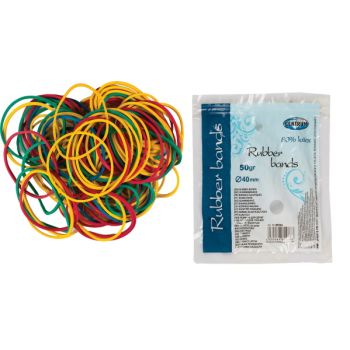 Rubber bands 50gr (80% latex) assorted - Centrum