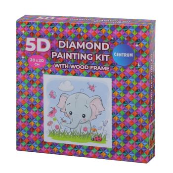 Diamond pictures canvas 20x20cm with wood frame ELEPHANT  - SPECIAL OFFER