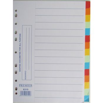 Paper Divider A4 Colors 15 Tabs PREMIER  