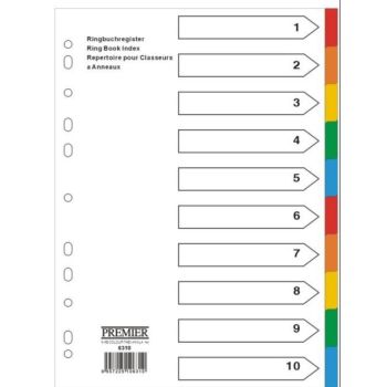 Paper Divider A4  Colors 10 Tabs  PREMIER  