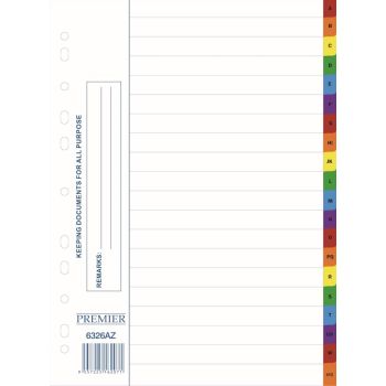 Paper Divider A4 Colors    A-Z     English PREMIER  