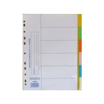 Paper Divider A4  Color 6 Tabs PREMIER  