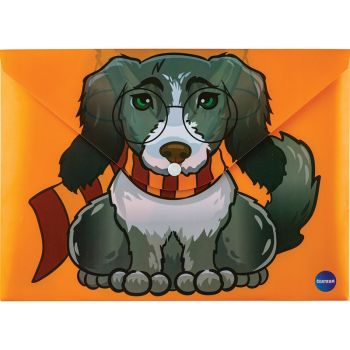 Envelope plastic A4 w/button 0.18mm   dog