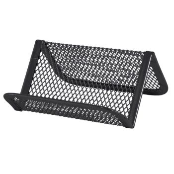 Business Card Holder Metal Mesh Black or Silver