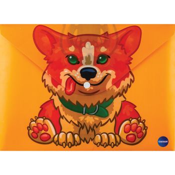 Envelope plastic A4 w/button 0.18mm   Fox
