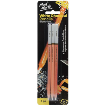 White Charcoal Pencils 3 pieces  - Mont Marte