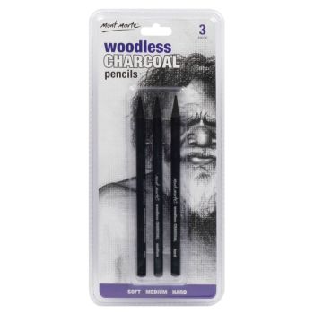 Woodless Charcoal Pencil  3pcs  - Mont Marte