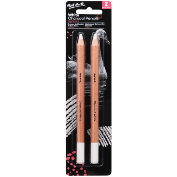 White Charcoal Pencils Hexaconal Signature 2 pieces  - Mont Marte