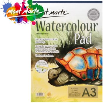 Water Color Pad A3  300gsm 12 Sheets  - Mont Marte           