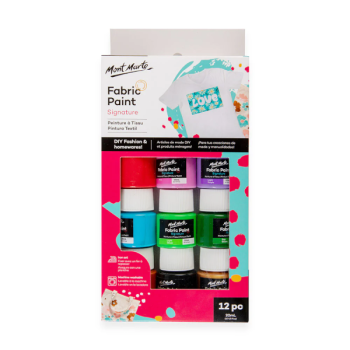 Fabric Paint Signature 12pc x 20ml - Mont Marte