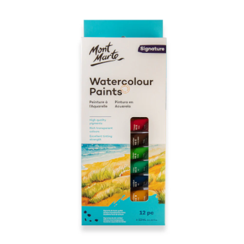 Watercolour Paints Signature 12pc x 12ml   - Mont Marte