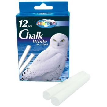 Color School chalk white 12pcs length 80mm, diam.7.5mm /paper box