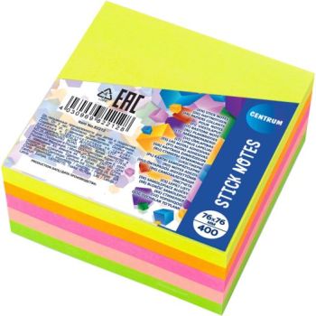 Stick notes 76x76mm 400sh. (5 neon colors)