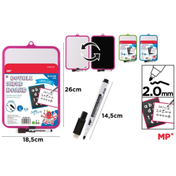 Double Side A4 Whiteboard / Blackboard 18.5x26cm - SPECIAL OFFER 