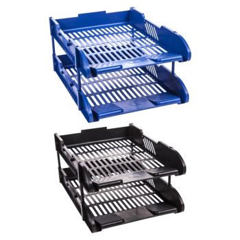 Letter Tray 2pcs set  (Stackable)  BLACK color