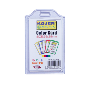 Acrylic Card Name Badge 55x85mm Transparent Clear - Vertical